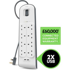 Belkin 2.4 Amp USB Charging 8-outlet Surge Protection Strip | BSV804AF2M