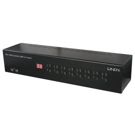 Lindy 16 Port DVI-I Single Link, USB 2.0 & Audio KVM Switch | 39318