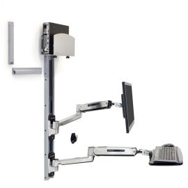 Ergotron 45-358-026 LX Sit-Stand Wall Mount System, Medium CPU Holder