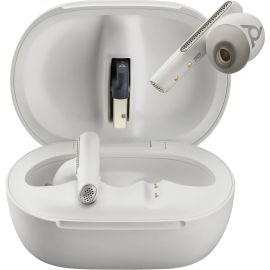 Poly Voyager Free 60+ UC White Sand Earbuds + BT700 USB-A Adapter + Touchscreen Charge Case | 7Y8G5AA