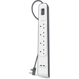Belkin 2.4 Amp USB Charging 4-outlet Surge Protection Strip | BSV401AF2M