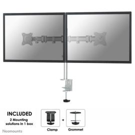 NeoMounts NM-D135DSILVER Monitor Arm Desk Mount - For Two 10-27" Screen