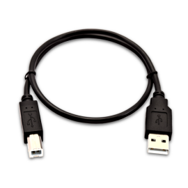 V7 A Male to USB B Male Cable USB 2.0 480 Mbps 0.5m/1.6ft Black - V7USB2AB-50C-1E