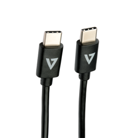 V7 USB-C Male to USB-C Male Cable USB 2.0 480 Mbps 3A 2m/6.6ft Black - V7USB2C-2M