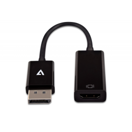 V7 DisplayPort 1.2 Male to HDMI 1.4 Female Slim Adapter 1080P FHD Black - CBLDPHDSL-1E