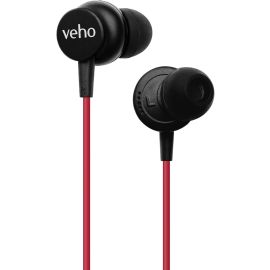 Veho Z-3 In-Ear Stereo Headphones with Built-in Microphone and Remote Control Red | VEP-105-Z3-R