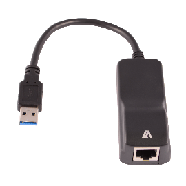 V7 Gigabit Ethernet Adapter USB A Male to RJ45 Female Black - CBLUSB3RJ-1E