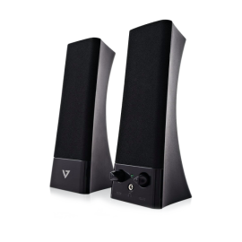 V7 USB Powered Stereo Speakers, Black - SP2500-USB-6E