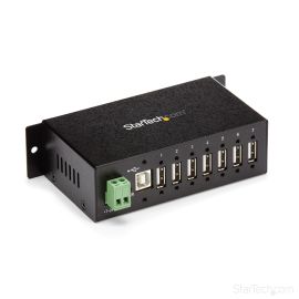 StarTech ST7200USBM 7-Port USB 2.0 Hub - Metal Industrial USB-A Hub with ESD Protection & 350W Surge Protection - Din Rail, Wall or Desk Mountable